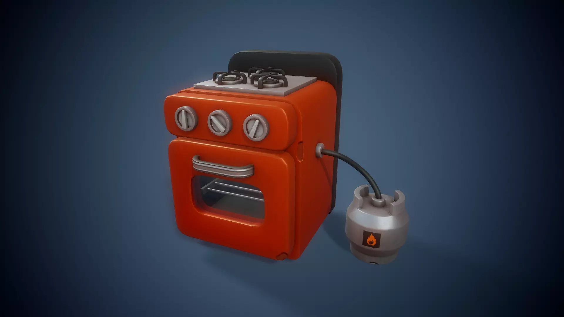 Stylized Oven - Tutorial Included Low-poly 3D model_0