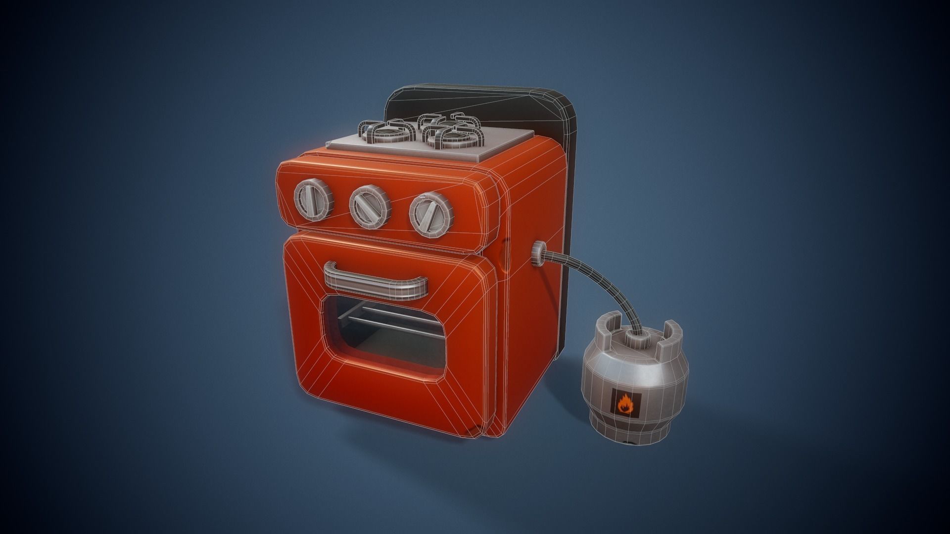 Stylized Oven - Tutorial Included Low-poly 3D model_3