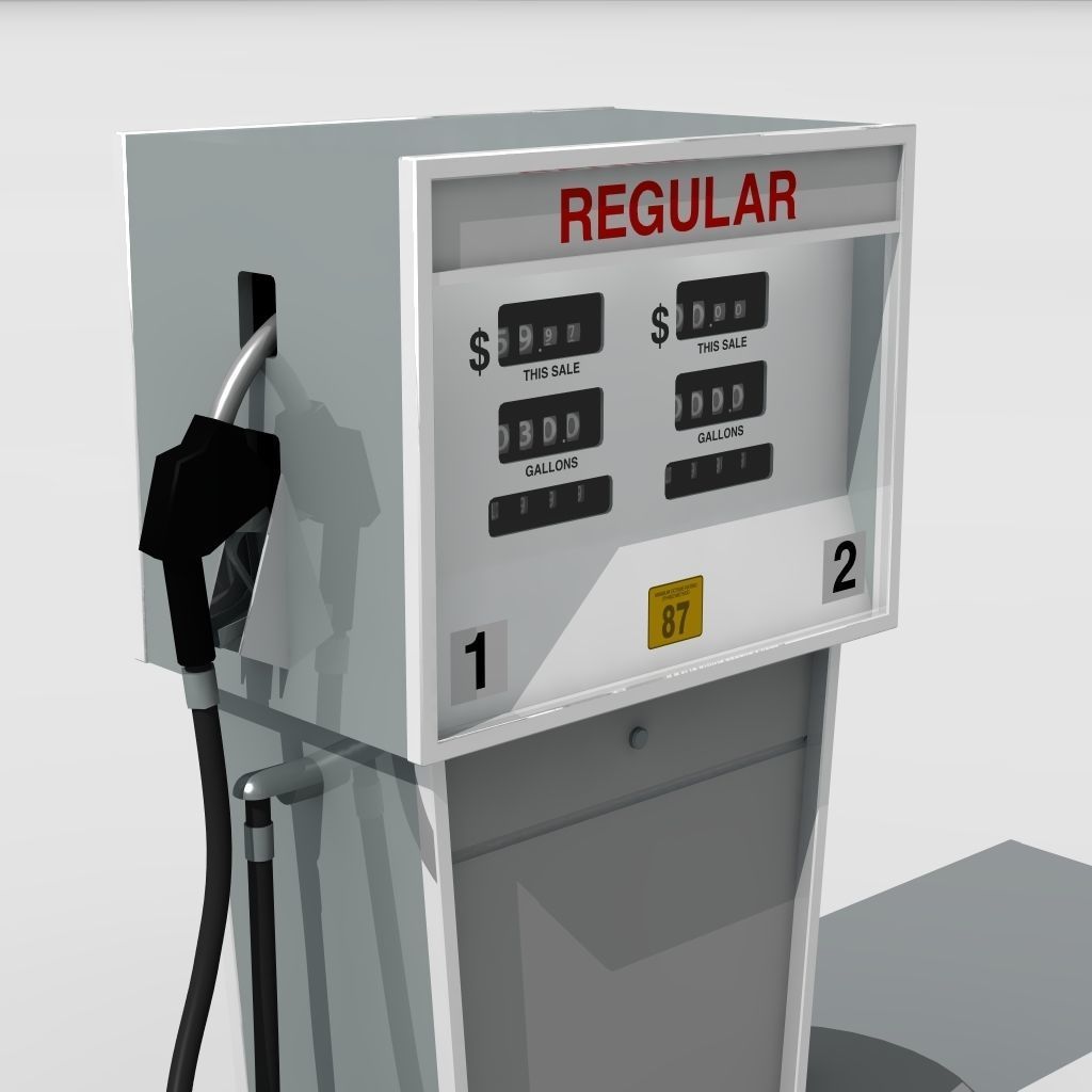 Vintage Gas Pump 70s 80s 3D model_2