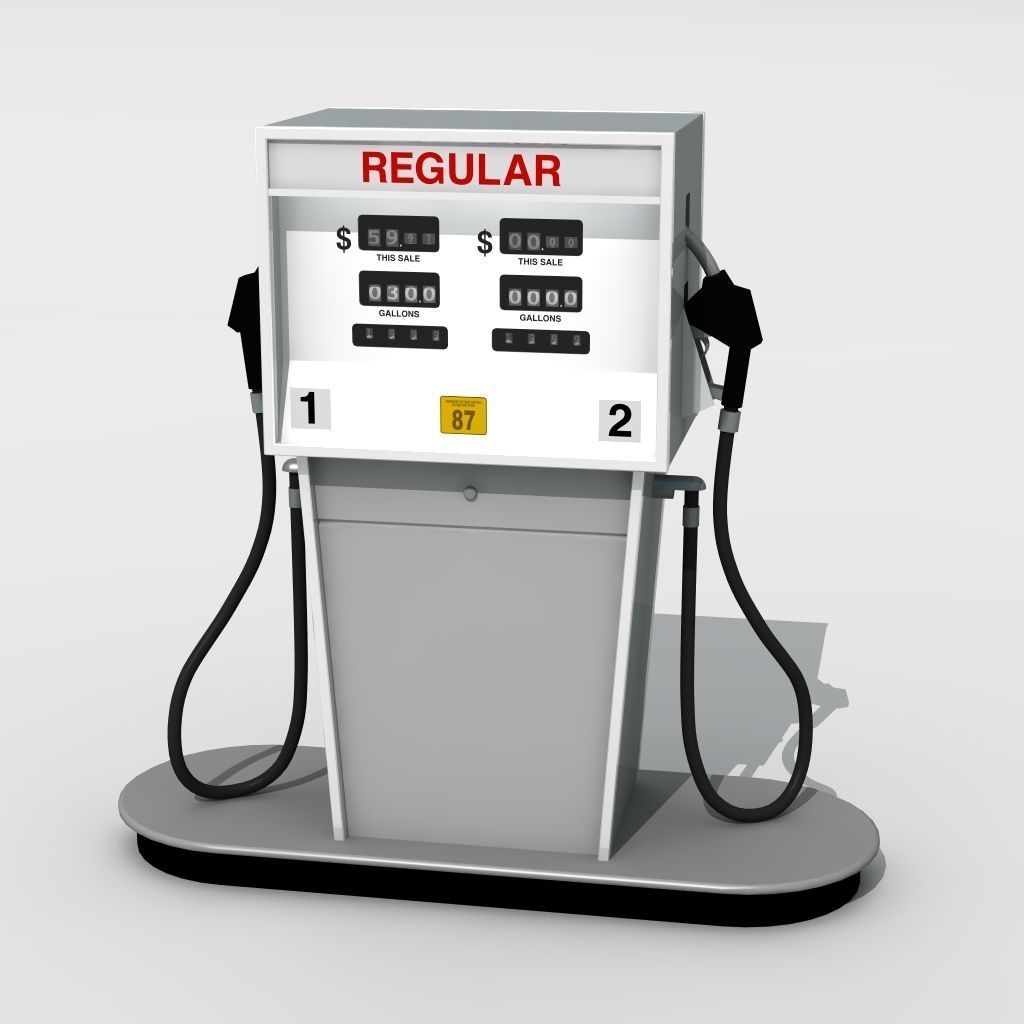 Vintage Gas Pump 70s 80s 3D model_4