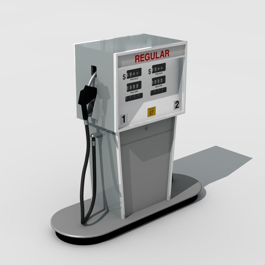 Vintage Gas Pump 70s 80s 3D model_1