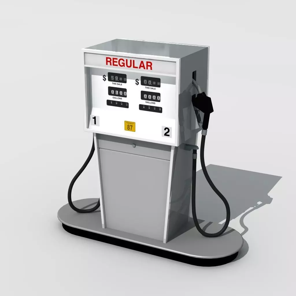 Vintage Gas Pump 70s 80s 3D model_0