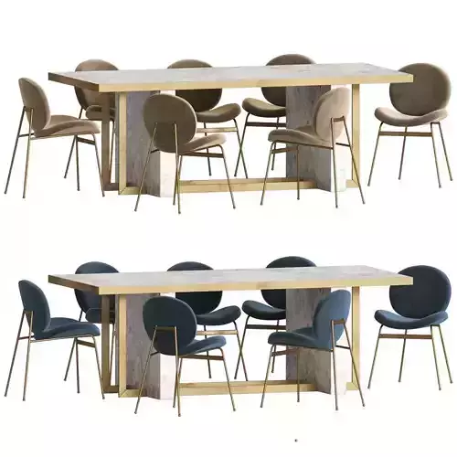 Dinning Set marble dining table and chairs