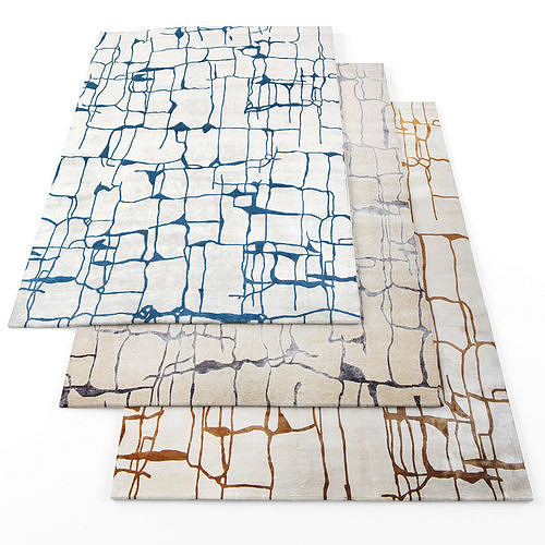 Rugs-1008 three rugs Low-poly 3D model