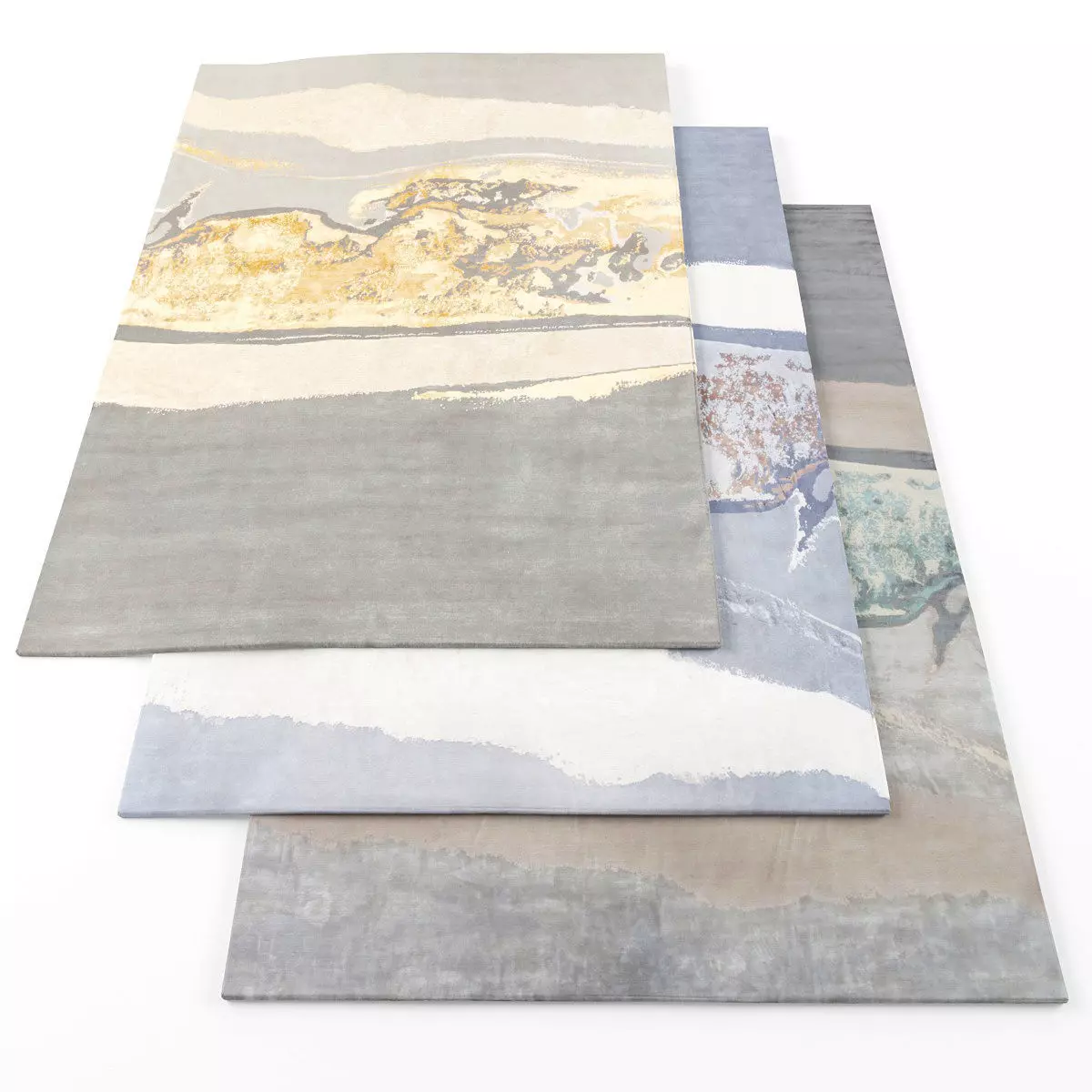 Rugs-1009 three rugs Low-poly 3D model_0