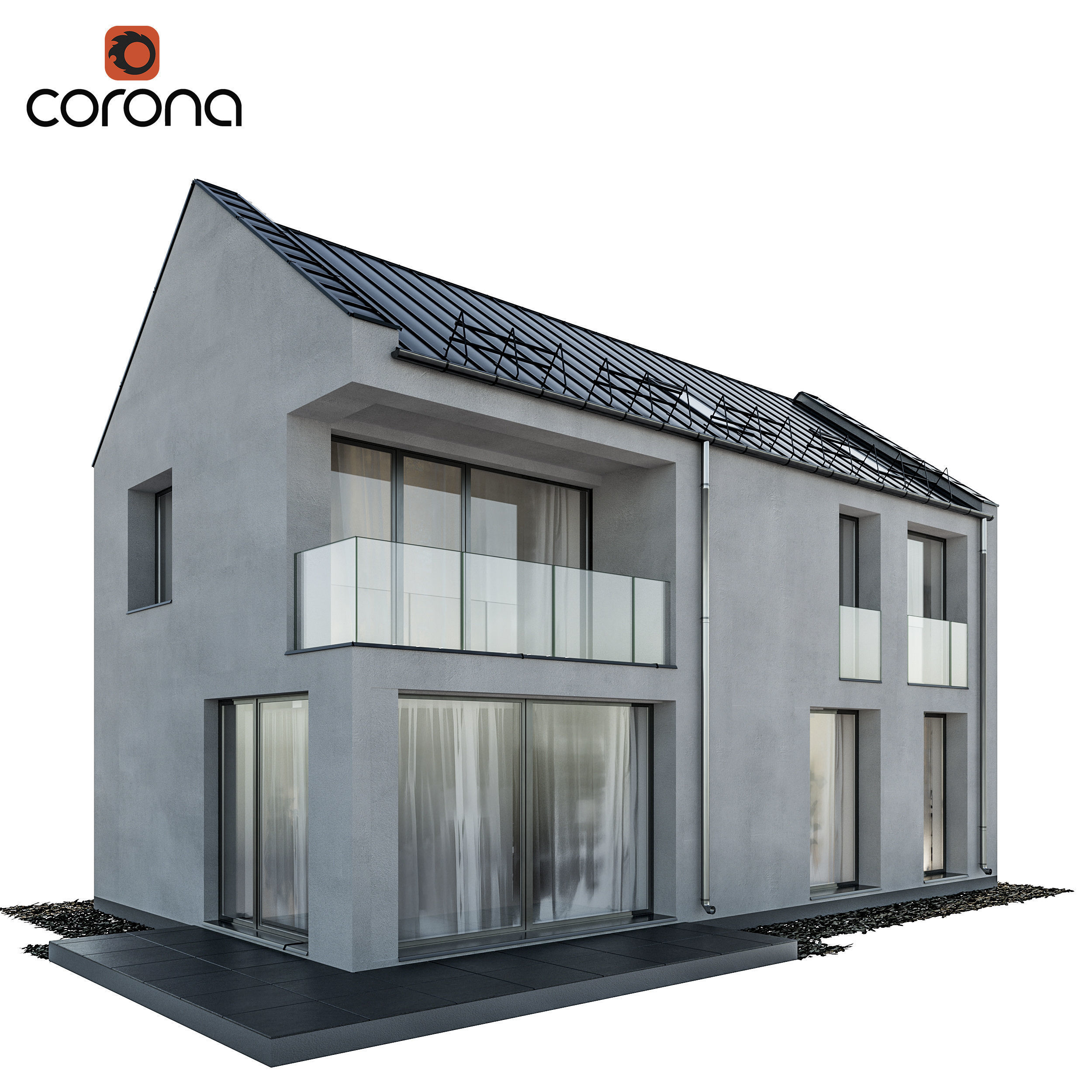 Modern house 06 3D model_2