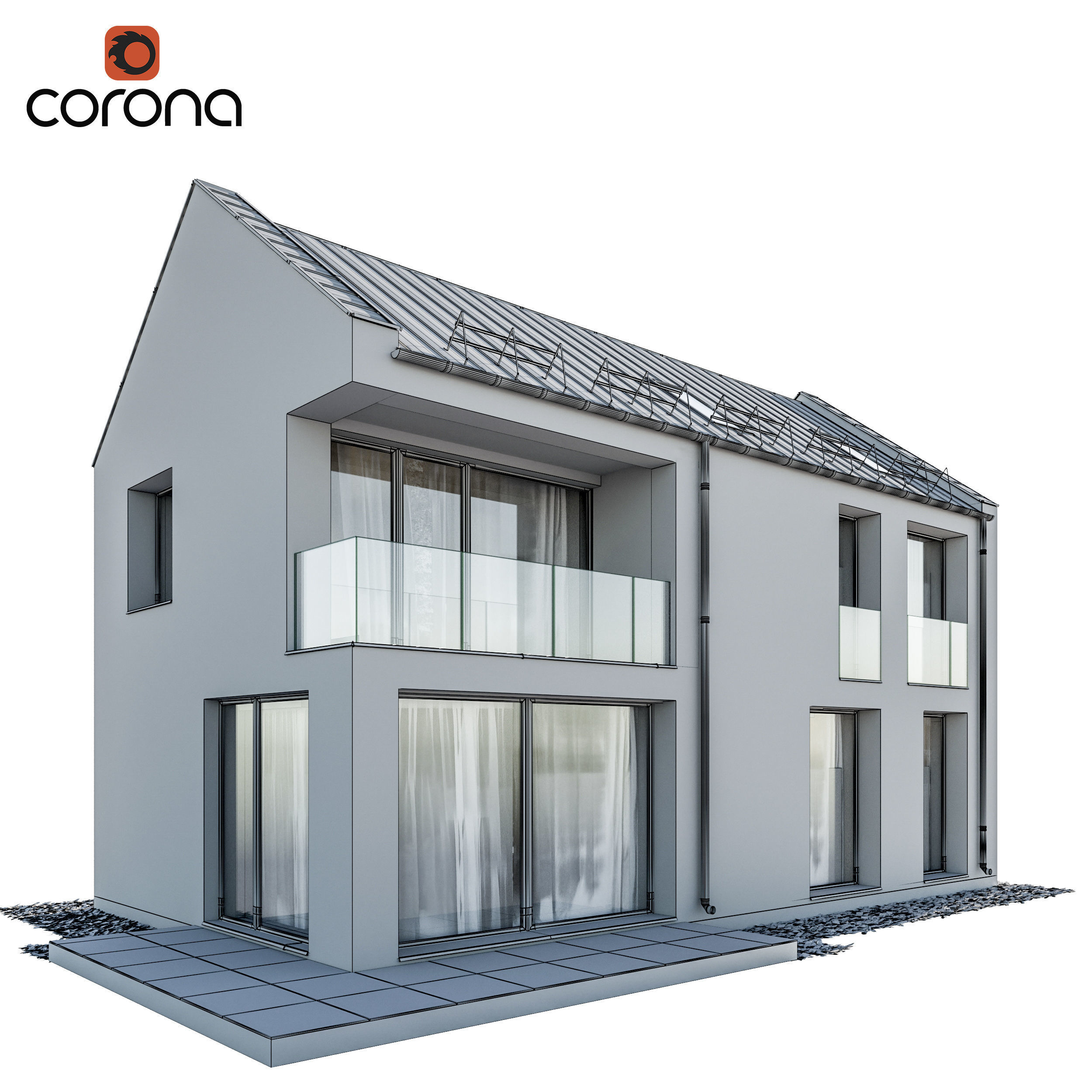 Modern house 06 3D model_3
