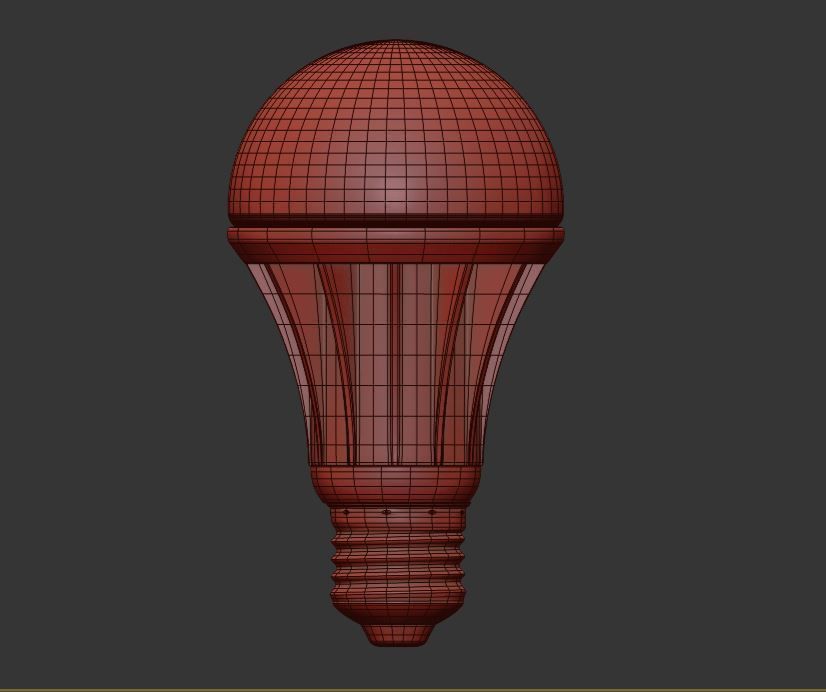 Led Light bulb Low-poly 3D model_6