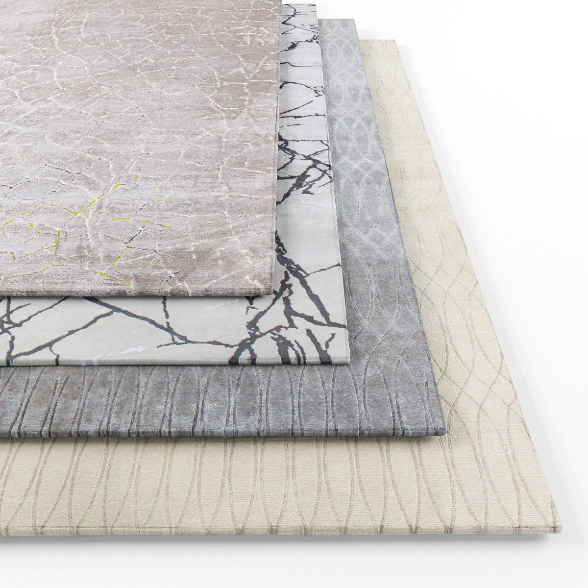 Rugs-1011 four rugs Low-poly 3D model_1