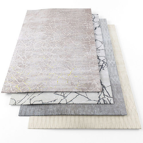 Rugs-1011 four rugs Low-poly 3D model
