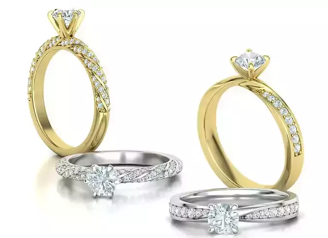 Two Engagement Rings Half Carat Stones Collection with discount 