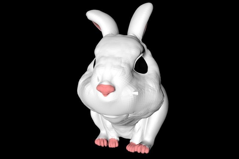 Snowball rabbit 3D model_5
