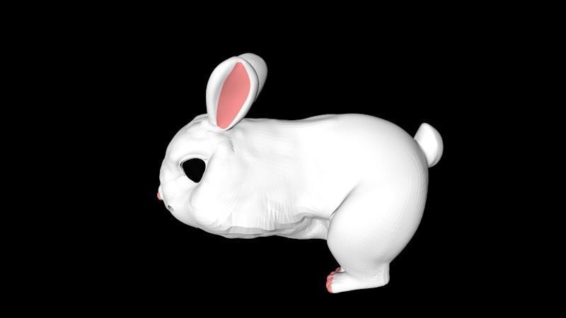 Snowball rabbit 3D model_1