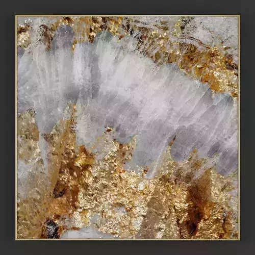 Pictures129 gold and rock in frame 3D model