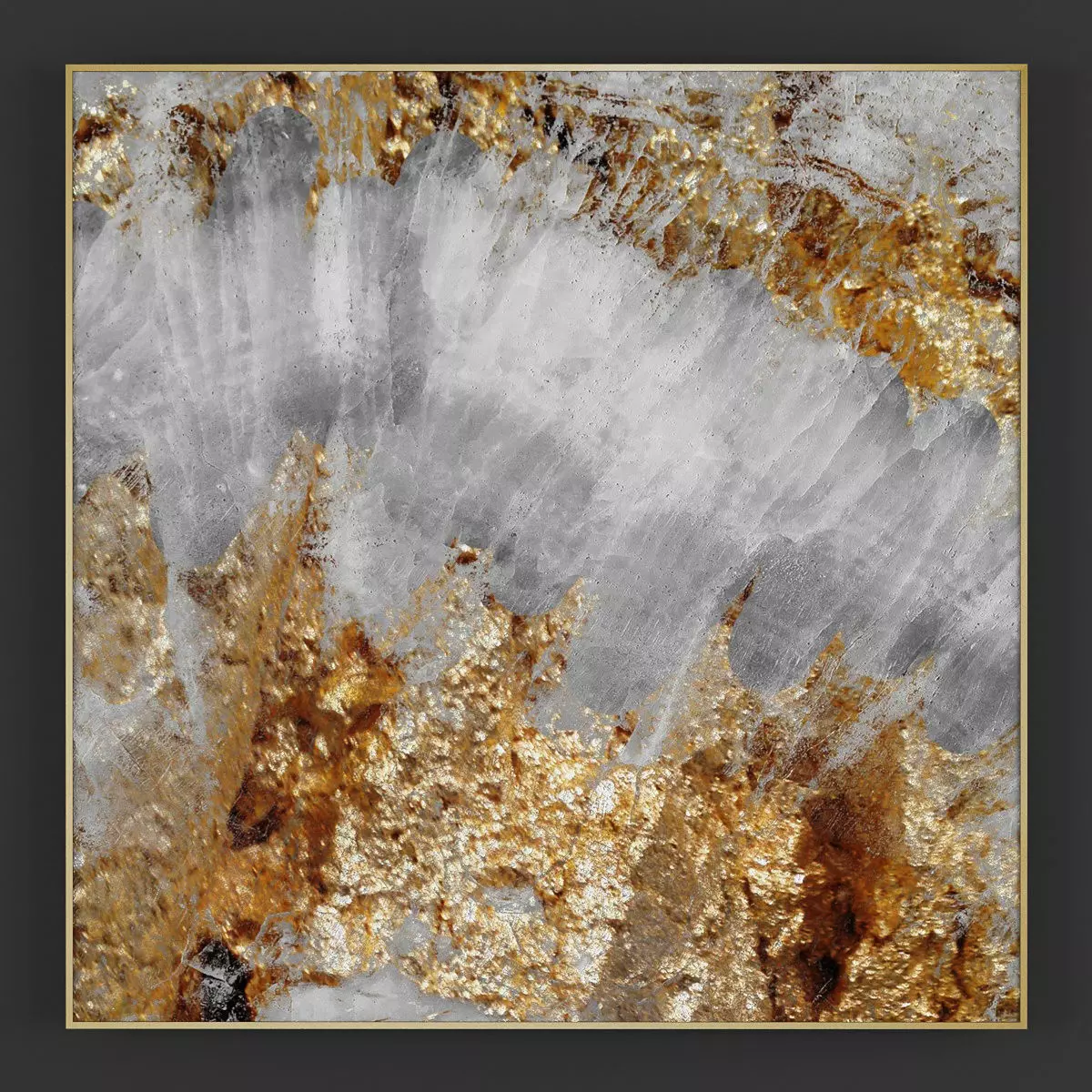 Pictures129 gold and rock in frame 3D model_0