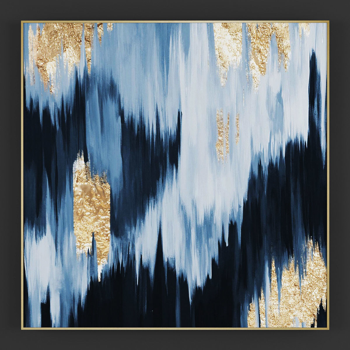 Pictures129 gold and rock in frame 3D model_1