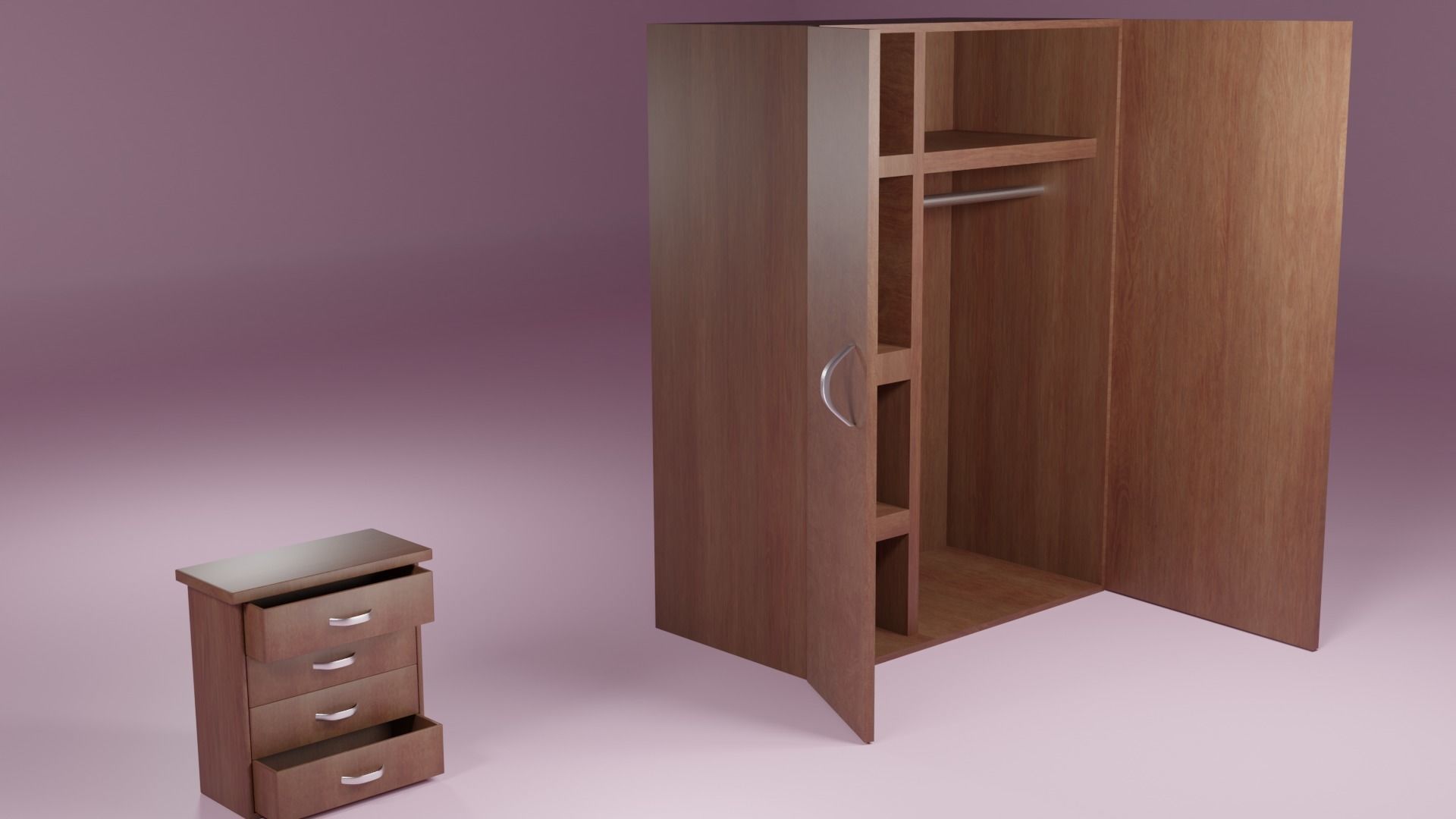 Closet and small wardrobe  3D model_1