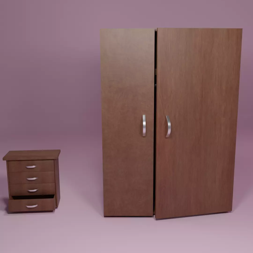 Closet and small wardrobe  3D model_0