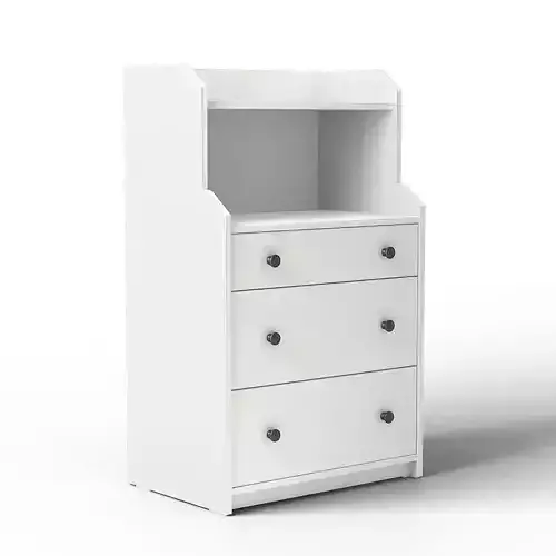 HAUGA - Chest of 3 drawers with shelf 3D model