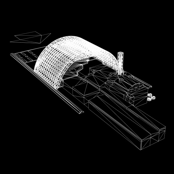 Chernobyl Reactor Containment Shelter 3D model_4