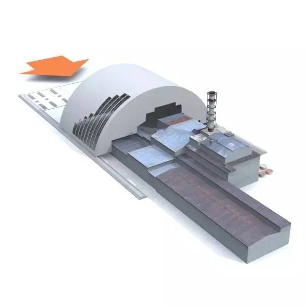 Chernobyl Reactor Containment Shelter 3D model_0