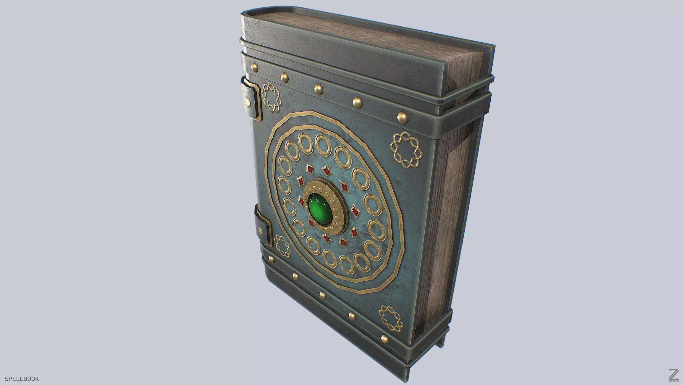 Spellbook Low-poly 3D model_4