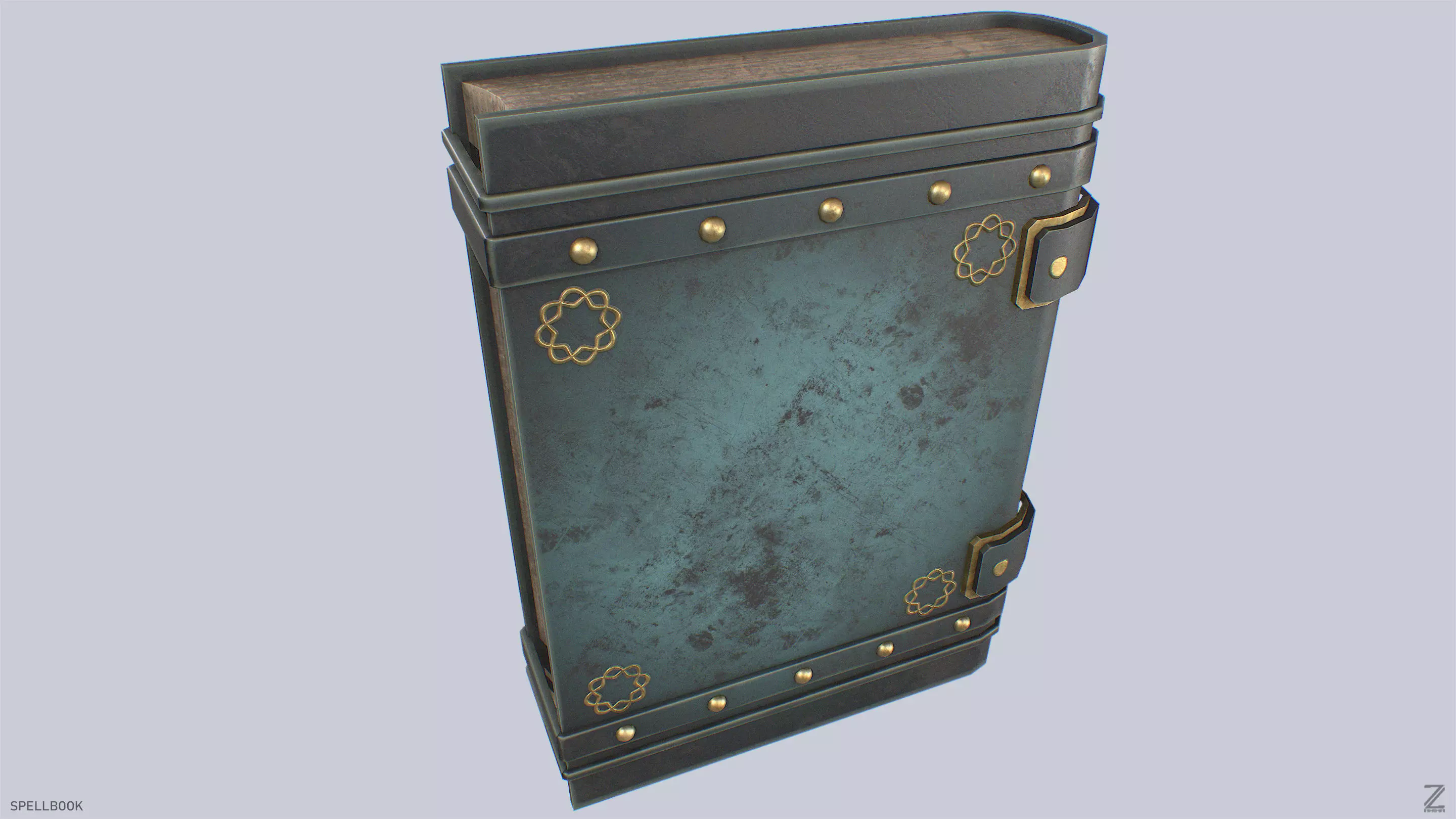 Spellbook Low-poly 3D model_5