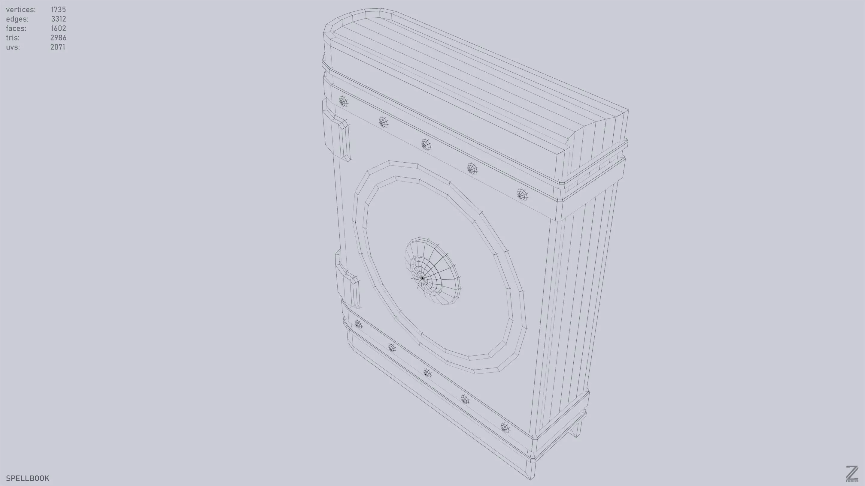 Spellbook Low-poly 3D model_11