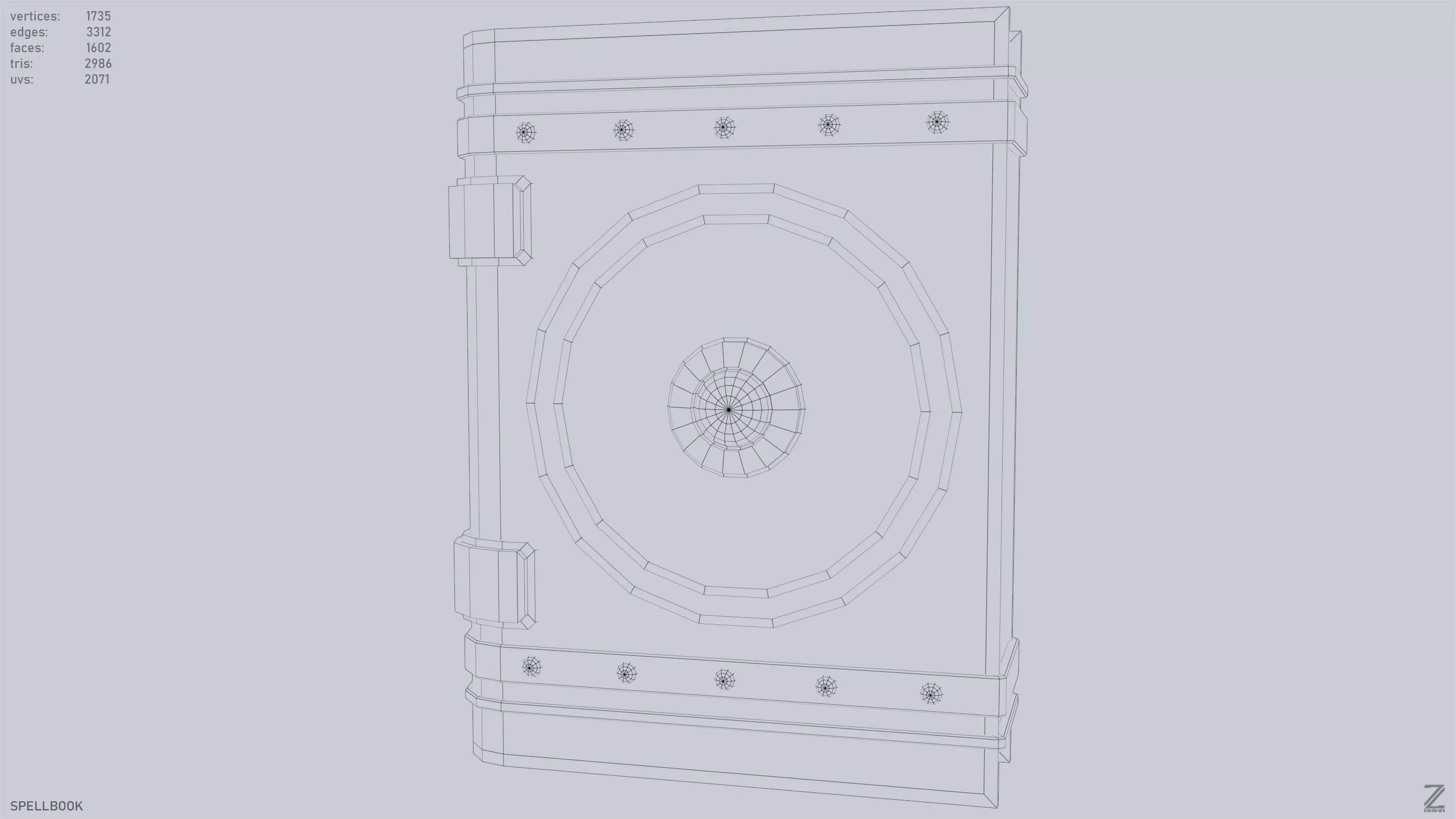 Spellbook Low-poly 3D model_10