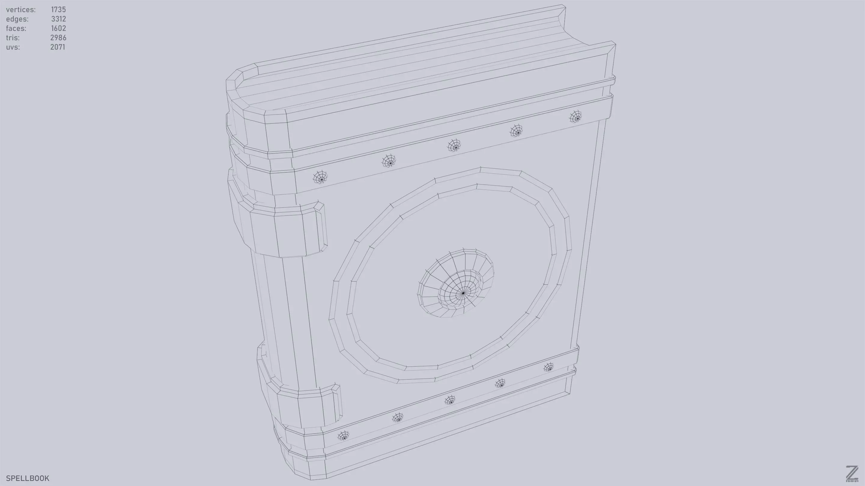 Spellbook Low-poly 3D model_15