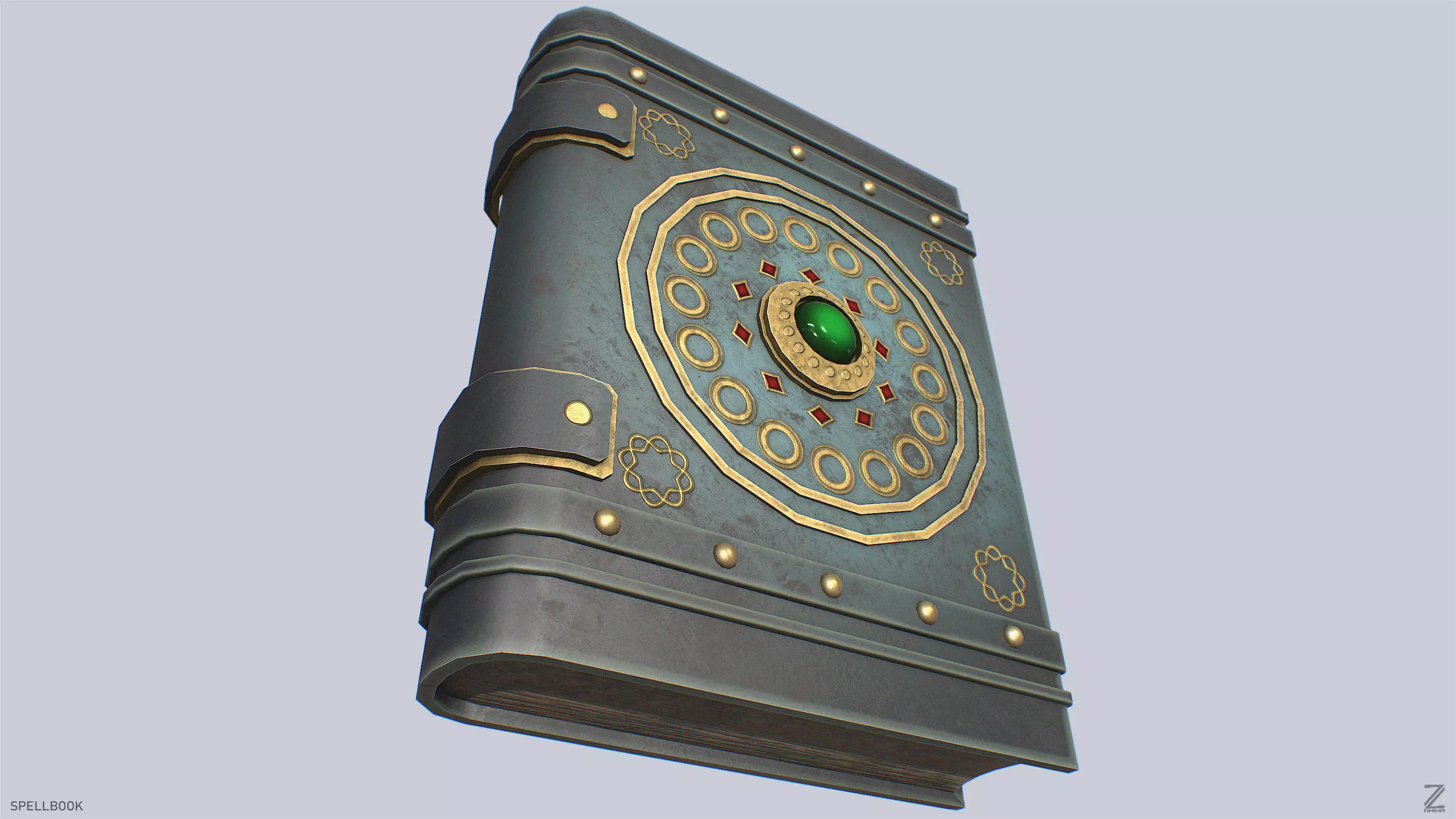 Spellbook Low-poly 3D model_6