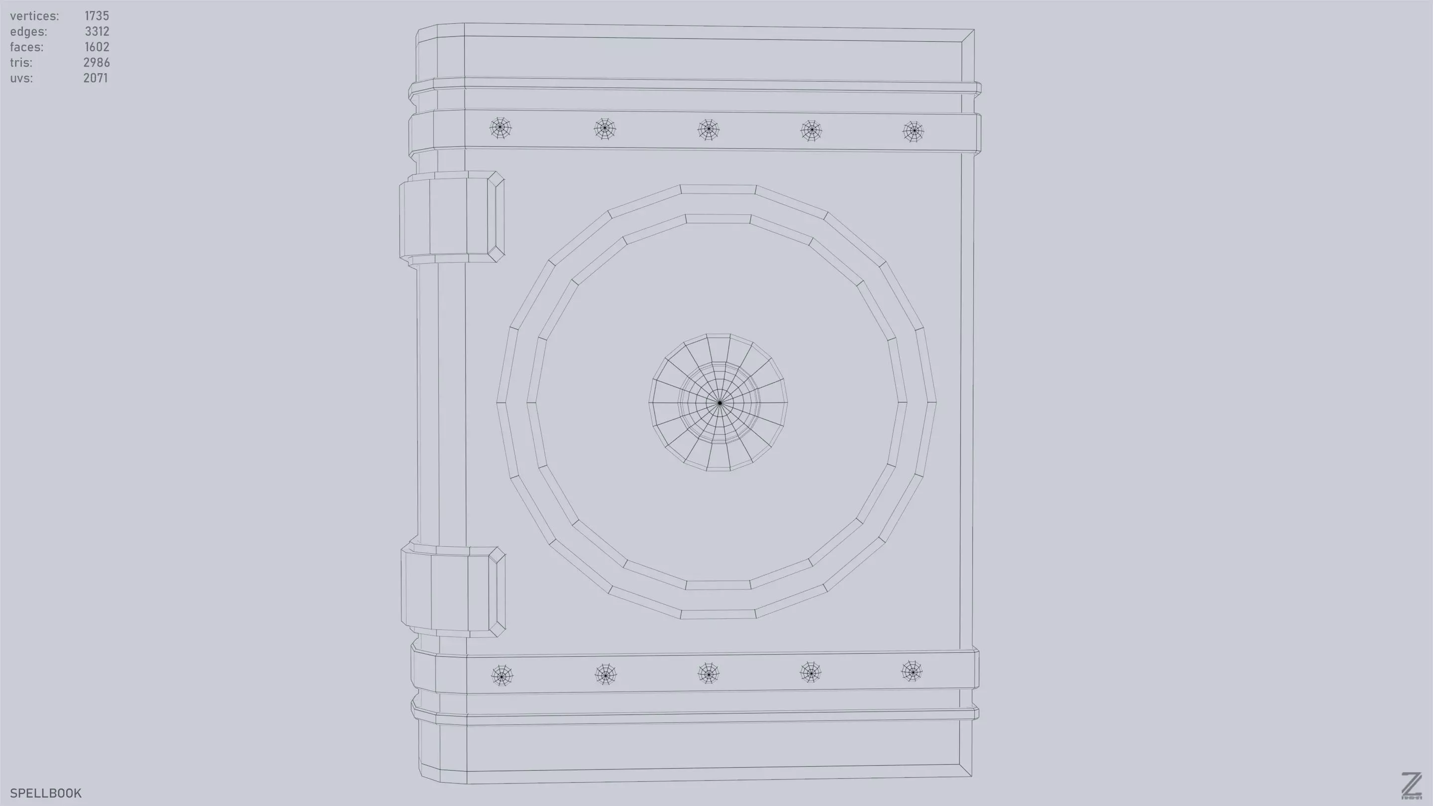Spellbook Low-poly 3D model_9