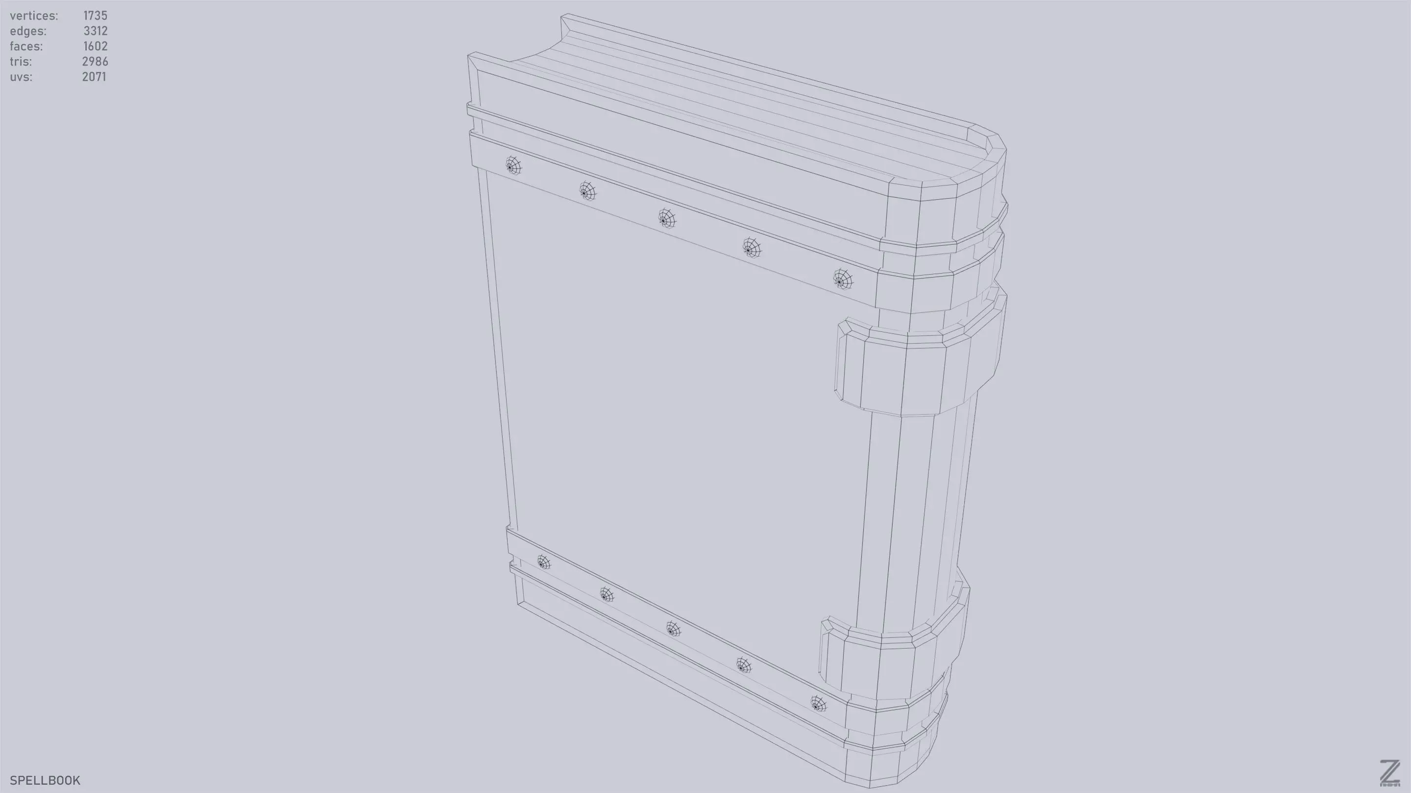 Spellbook Low-poly 3D model_12