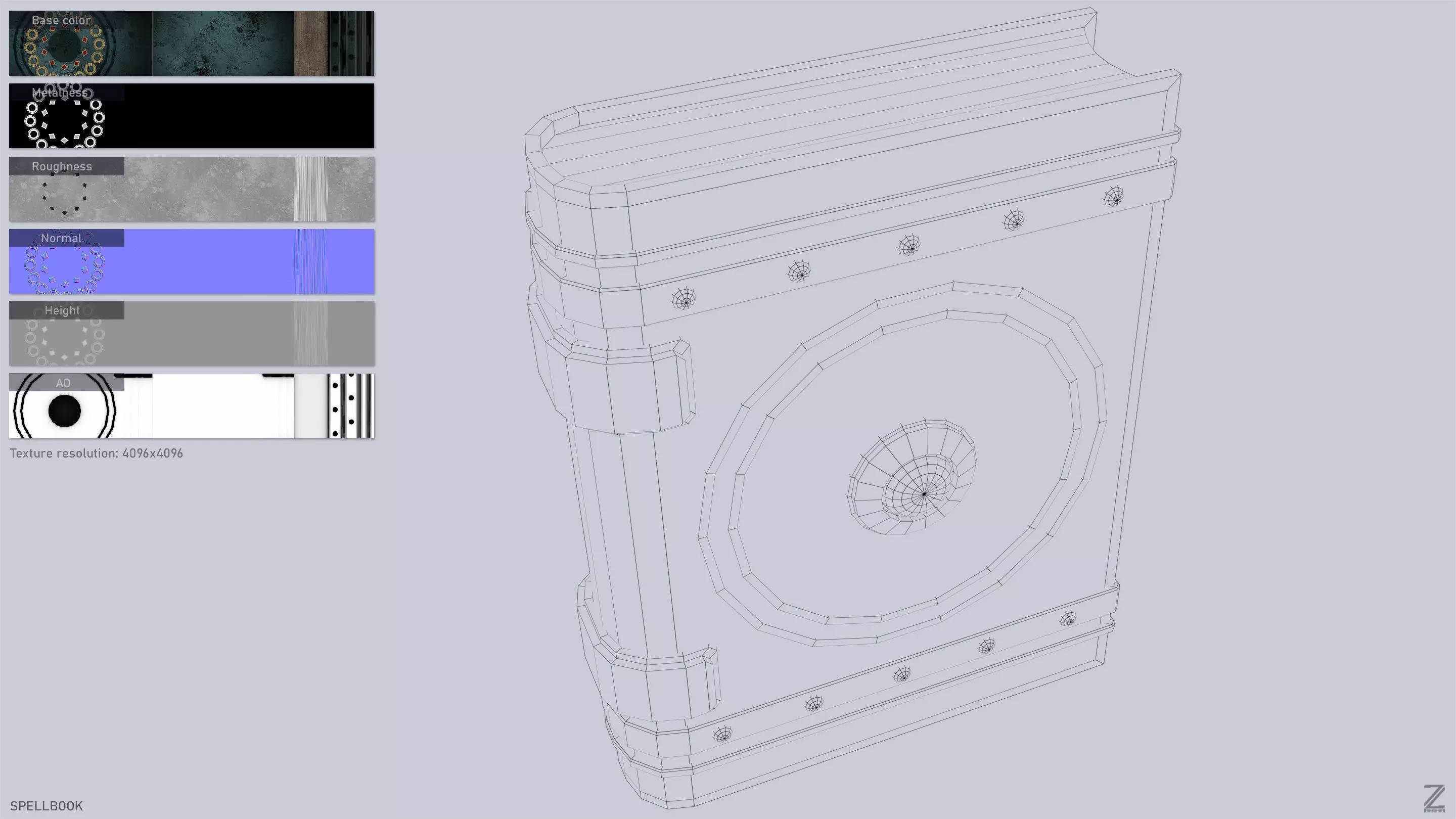 Spellbook Low-poly 3D model_3