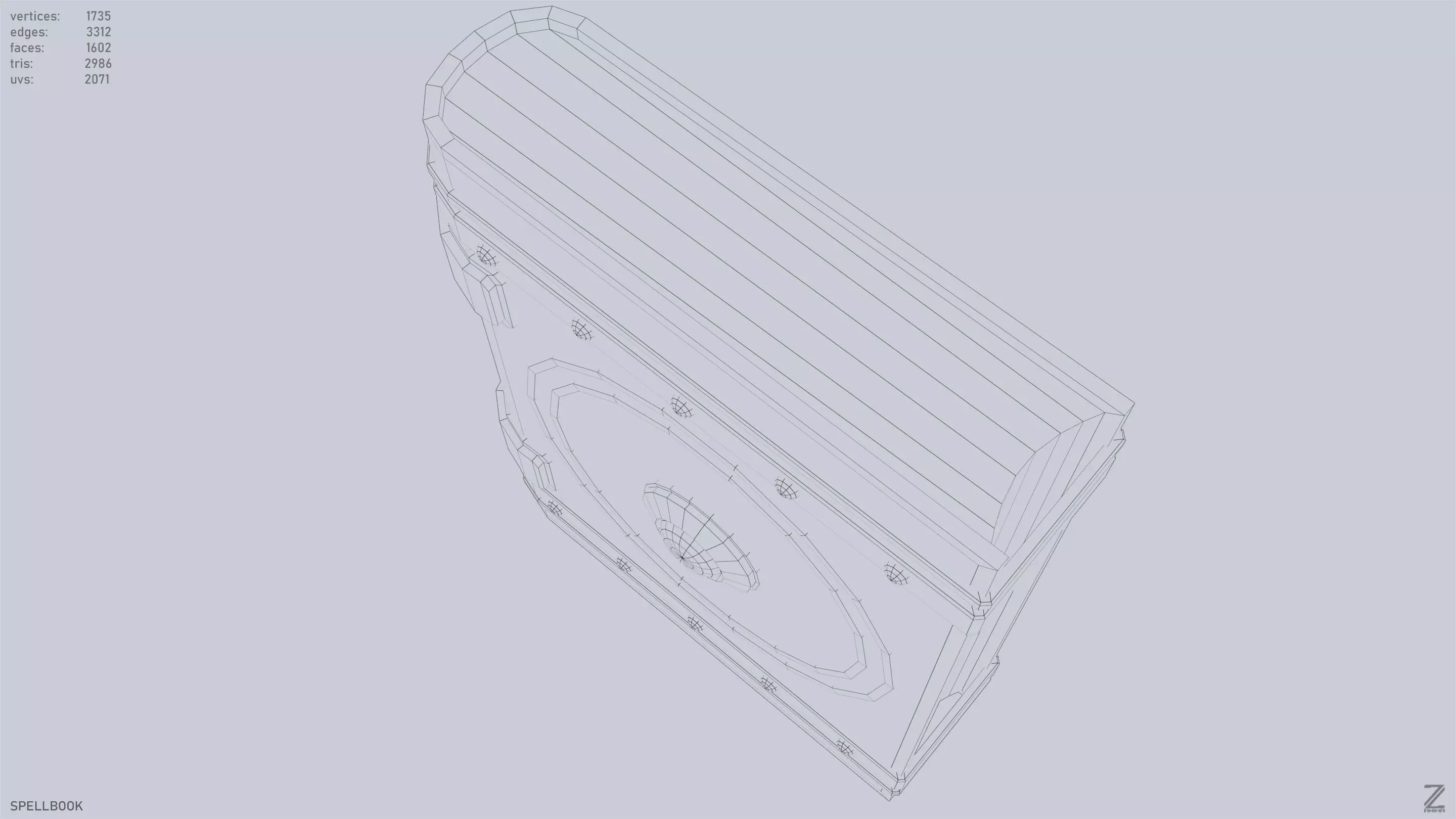 Spellbook Low-poly 3D model_14