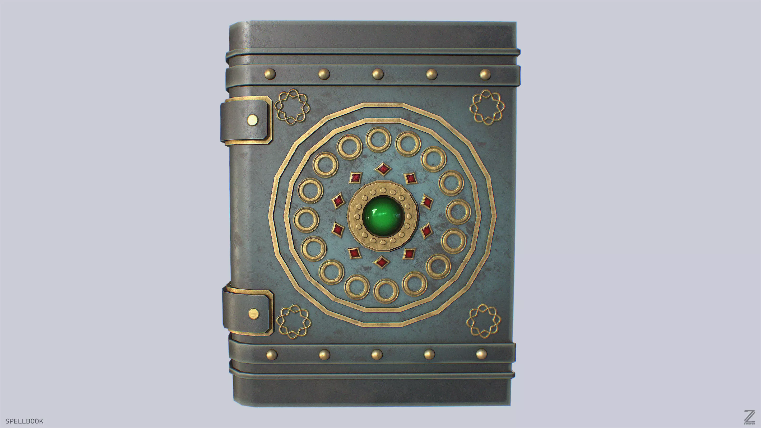 Spellbook Low-poly 3D model_0