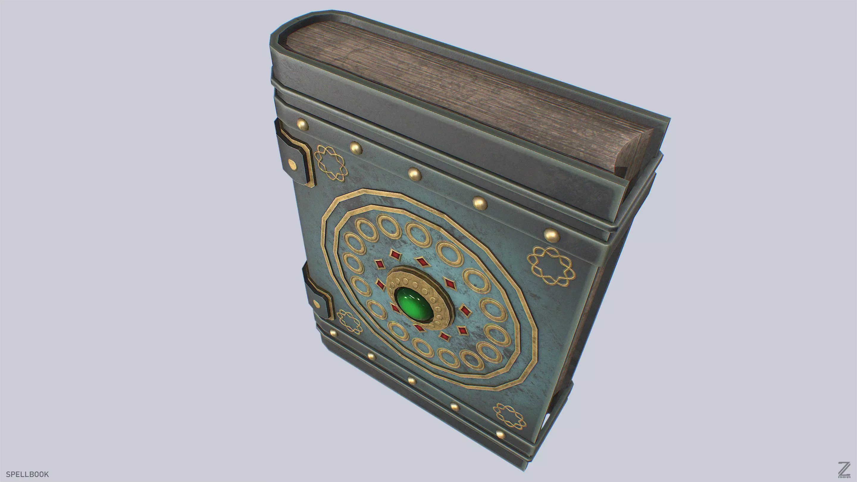 Spellbook Low-poly 3D model_7