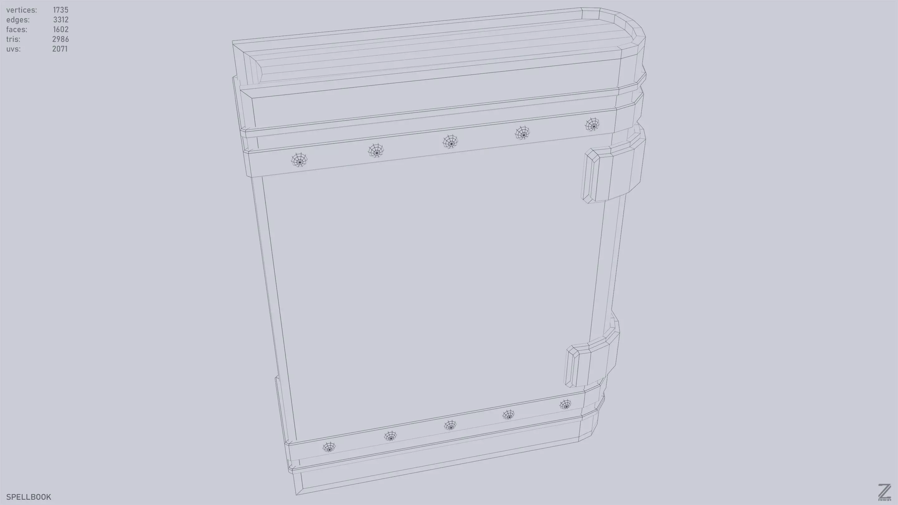 Spellbook Low-poly 3D model_13