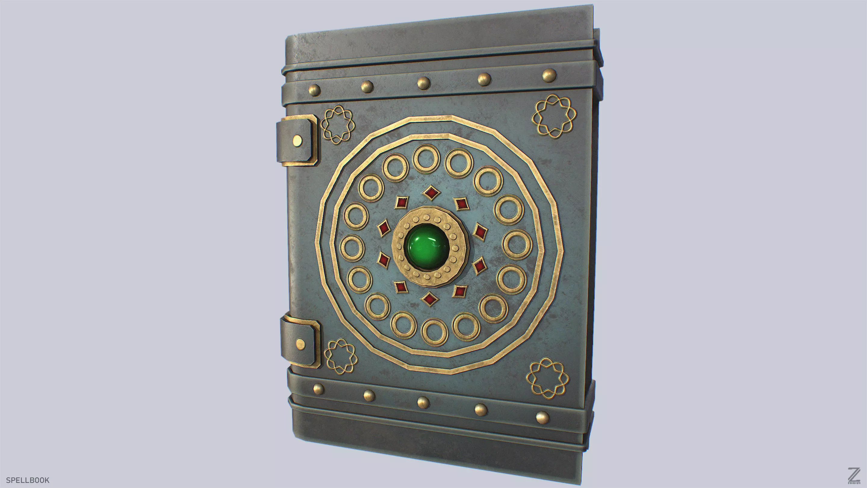 Spellbook Low-poly 3D model_2