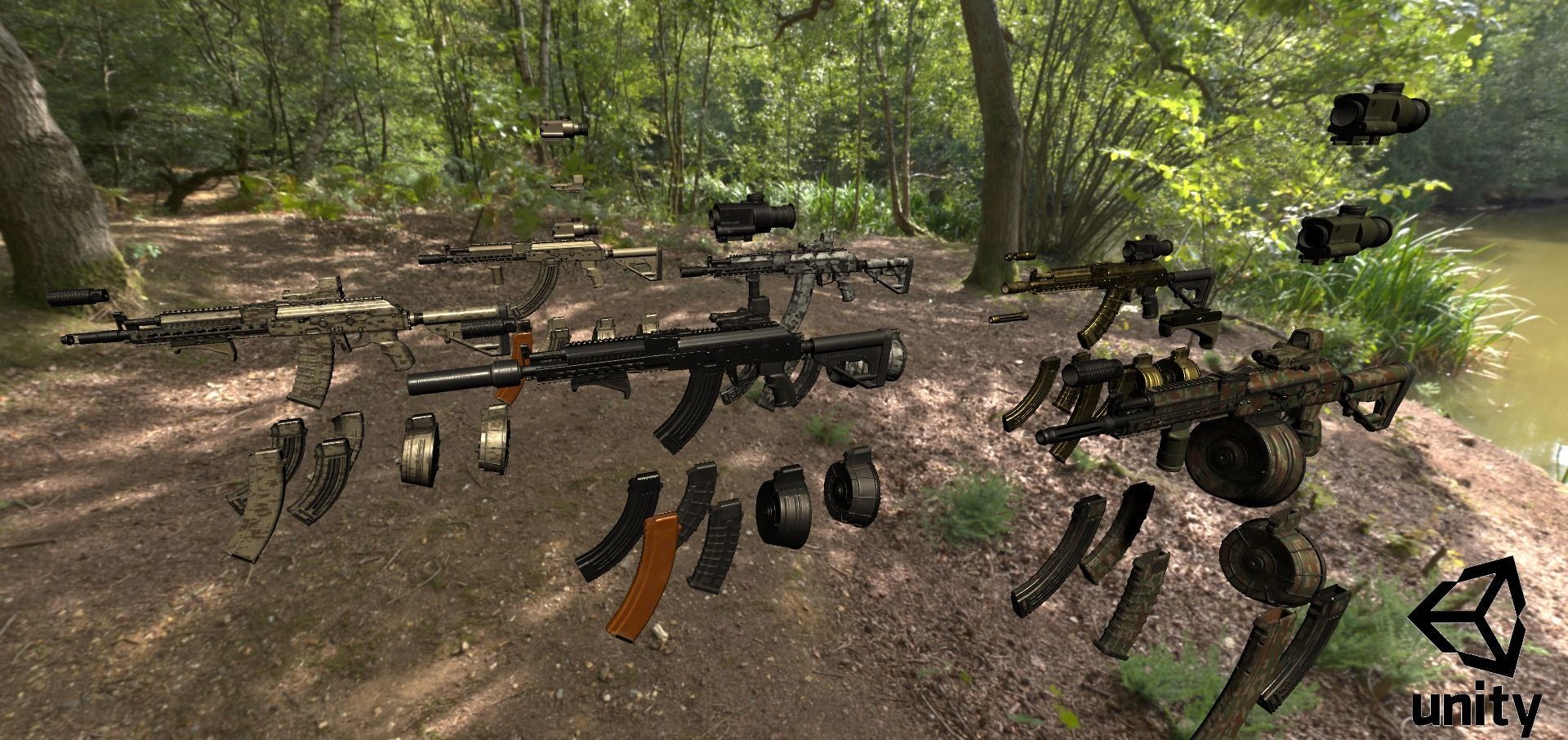 ASR-14 camouflage AK47 based rifle Low-poly 3D model_45