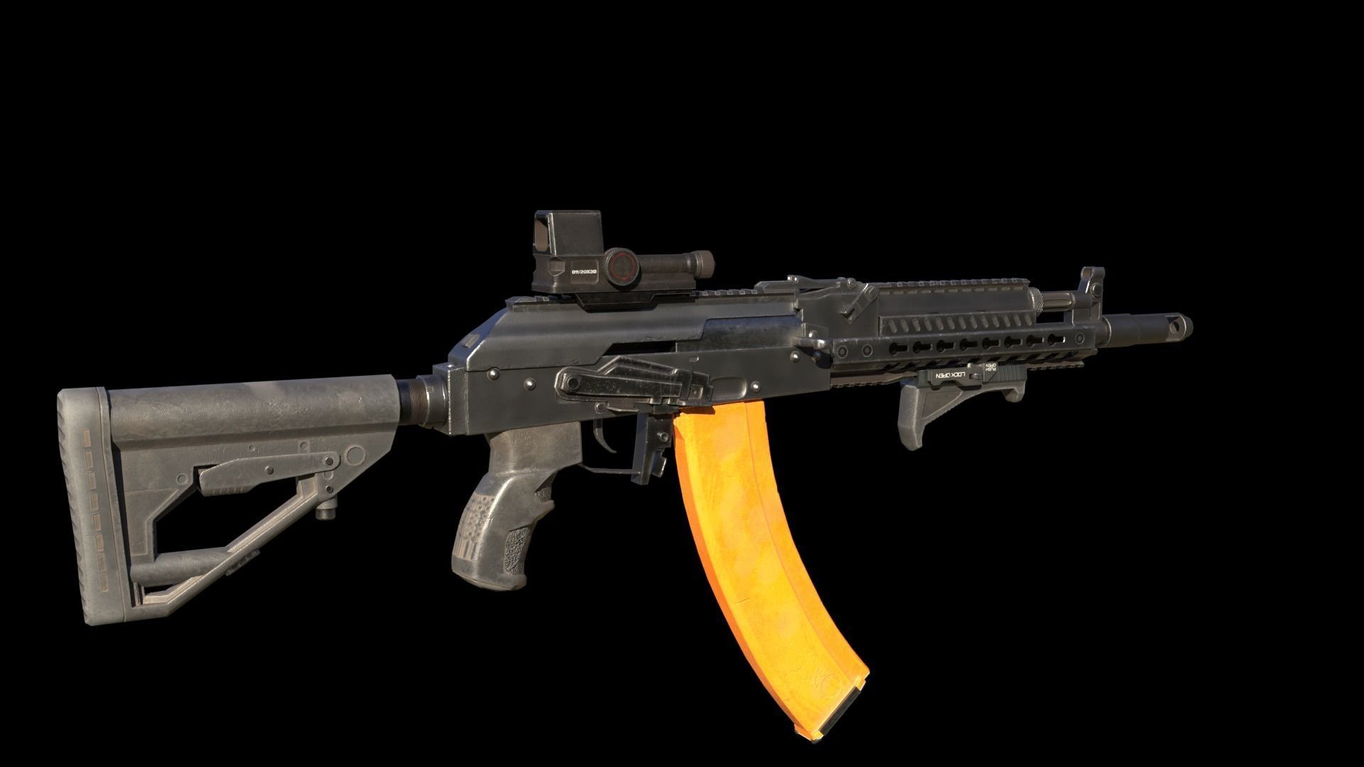 ASR-14 camouflage AK47 based rifle Low-poly 3D model_19