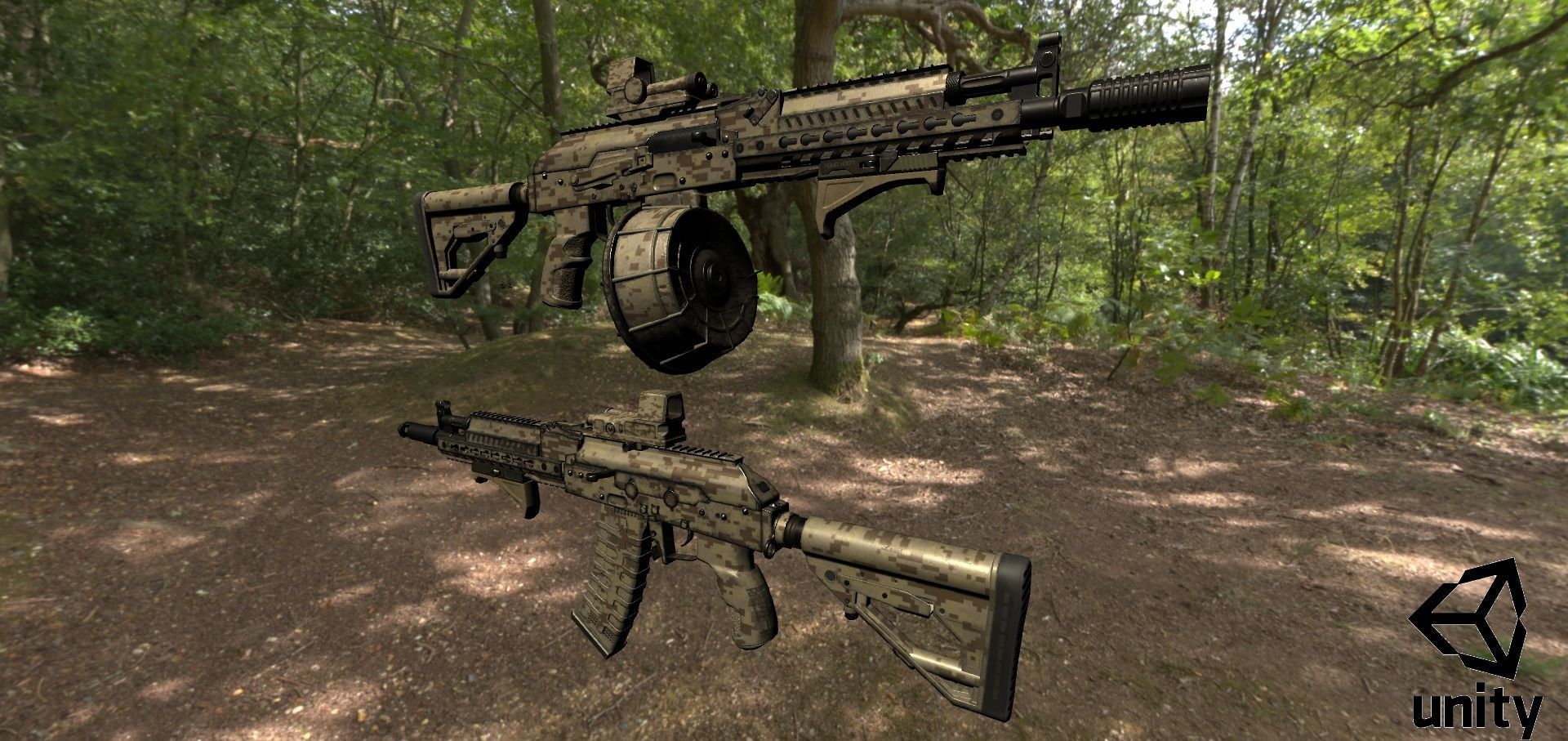 ASR-14 camouflage AK47 based rifle Low-poly 3D model_40