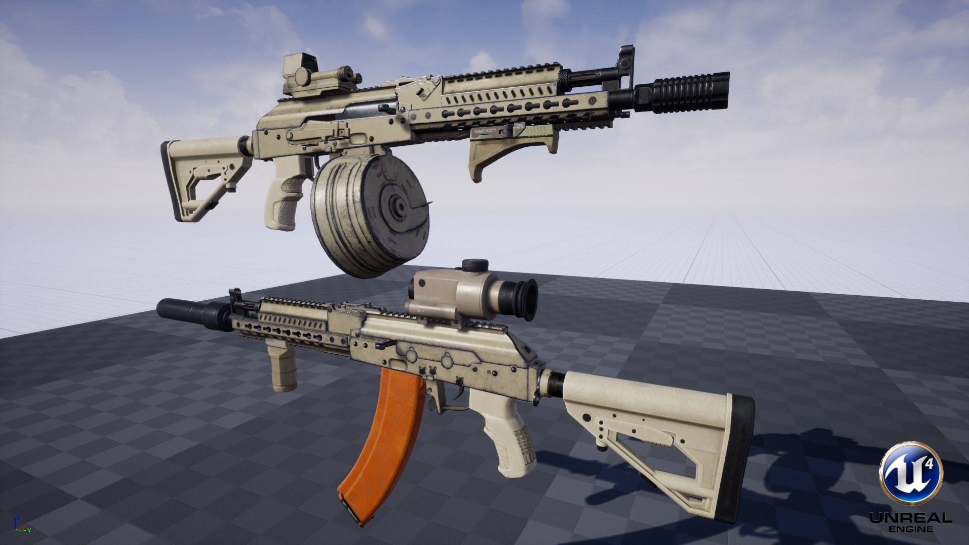 ASR-14 camouflage AK47 based rifle Low-poly 3D model_31