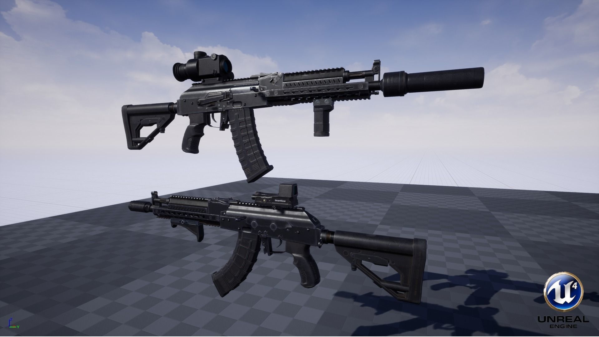 ASR-14 camouflage AK47 based rifle Low-poly 3D model_28