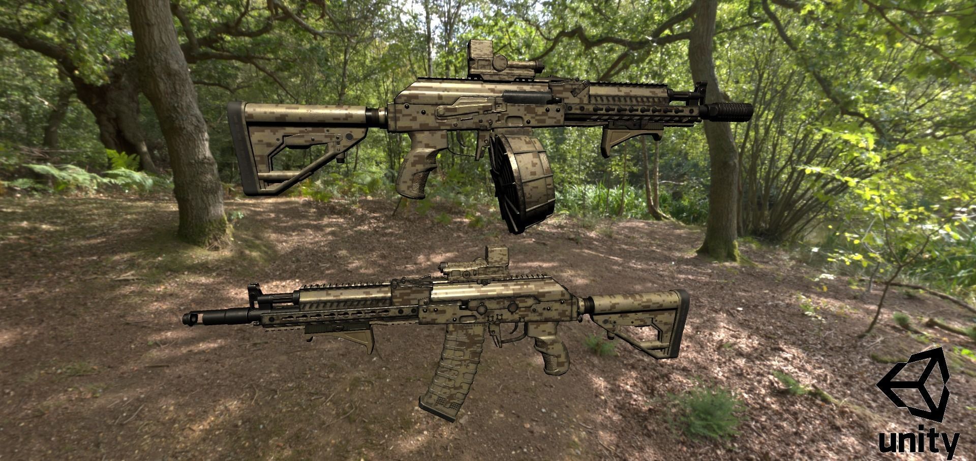 ASR-14 camouflage AK47 based rifle Low-poly 3D model_39