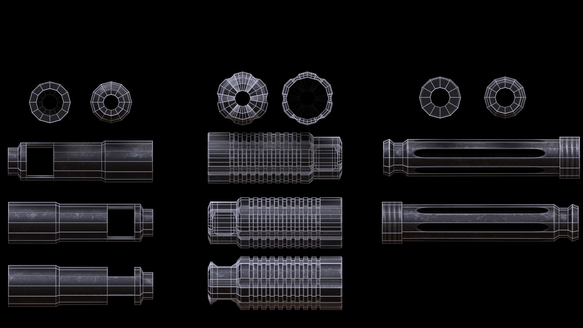 ASR-14 camouflage AK47 based rifle Low-poly 3D model_53