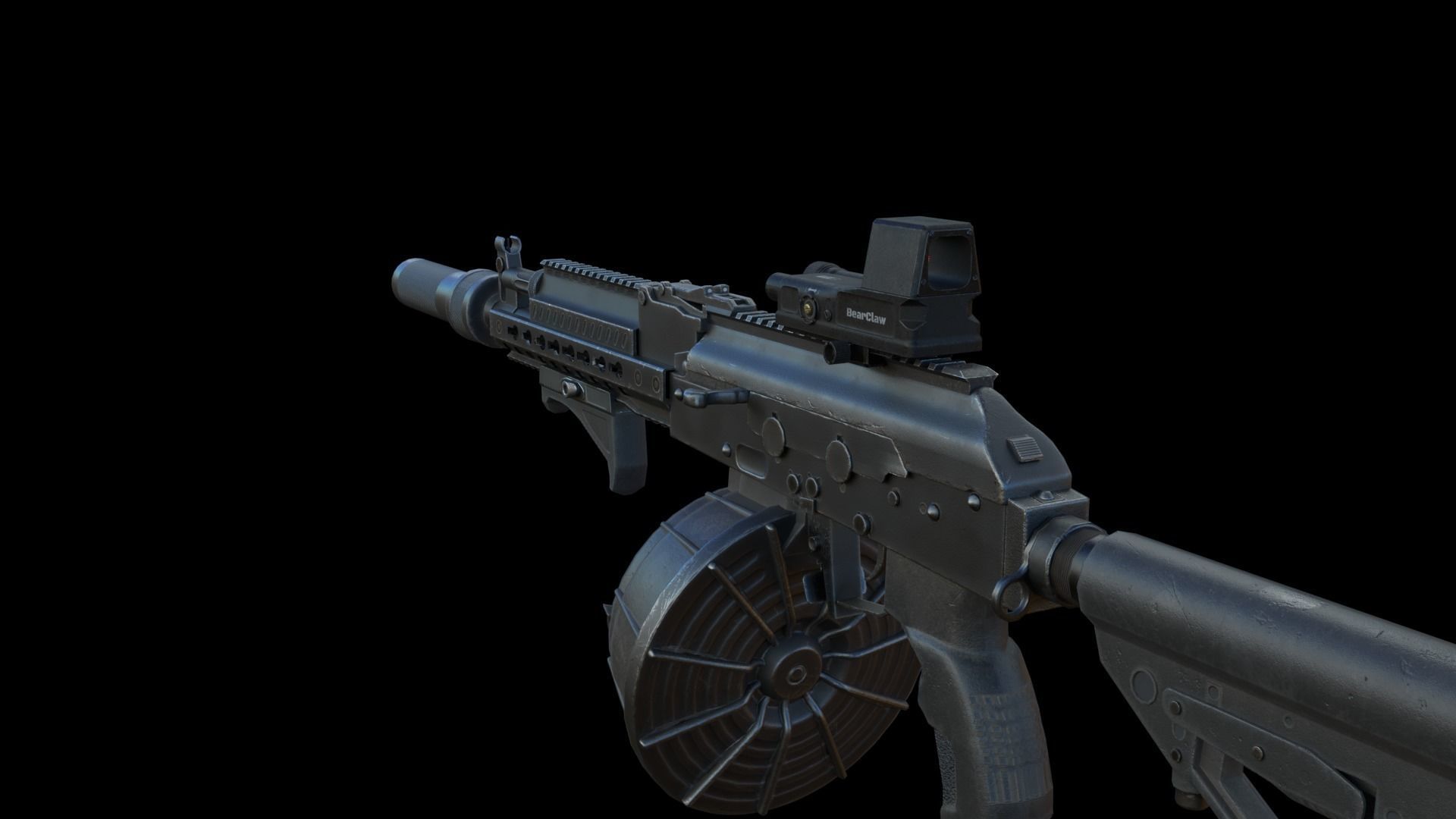 ASR-14 camouflage AK47 based rifle Low-poly 3D model_17