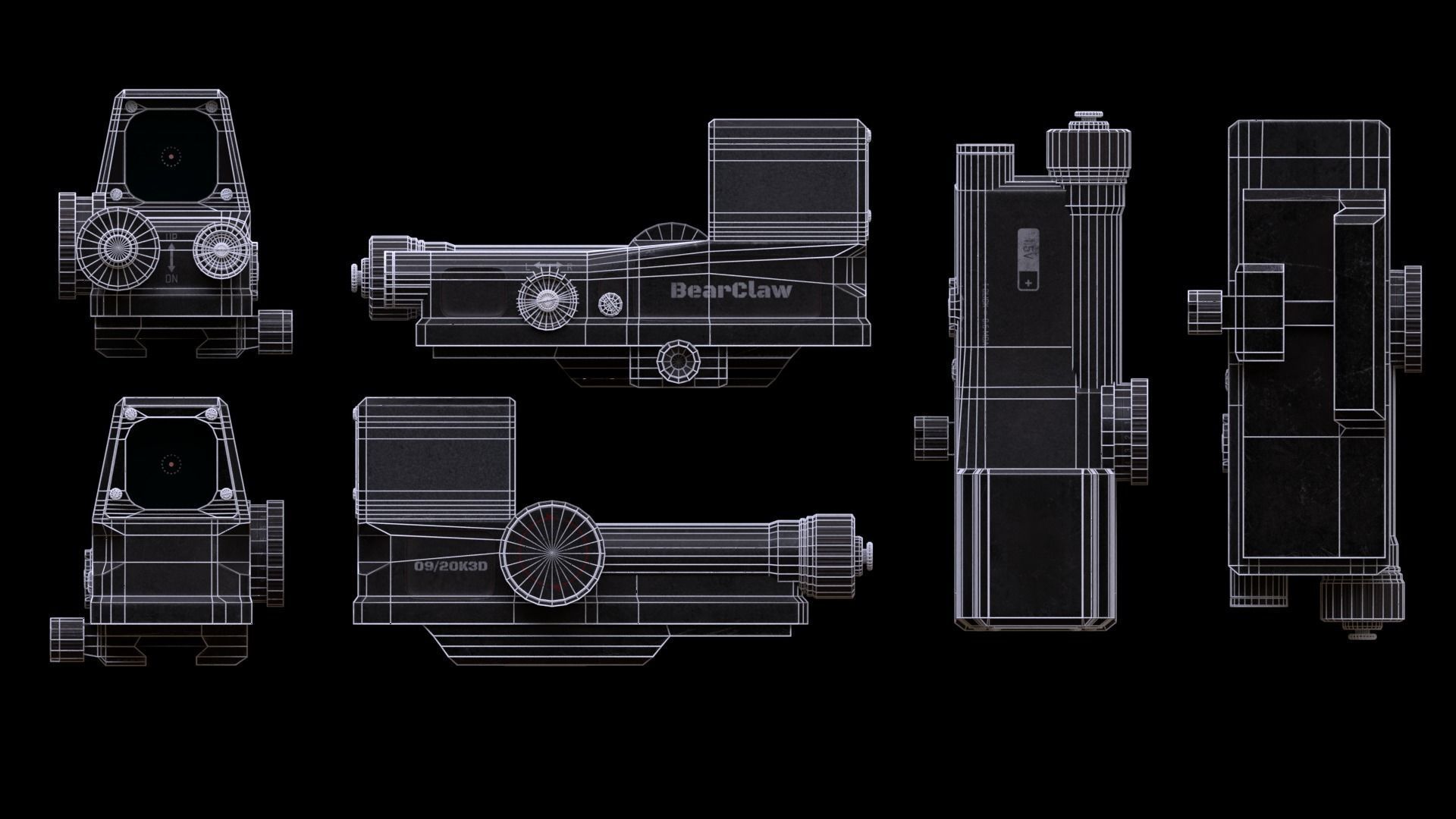 ASR-14 camouflage AK47 based rifle Low-poly 3D model_49