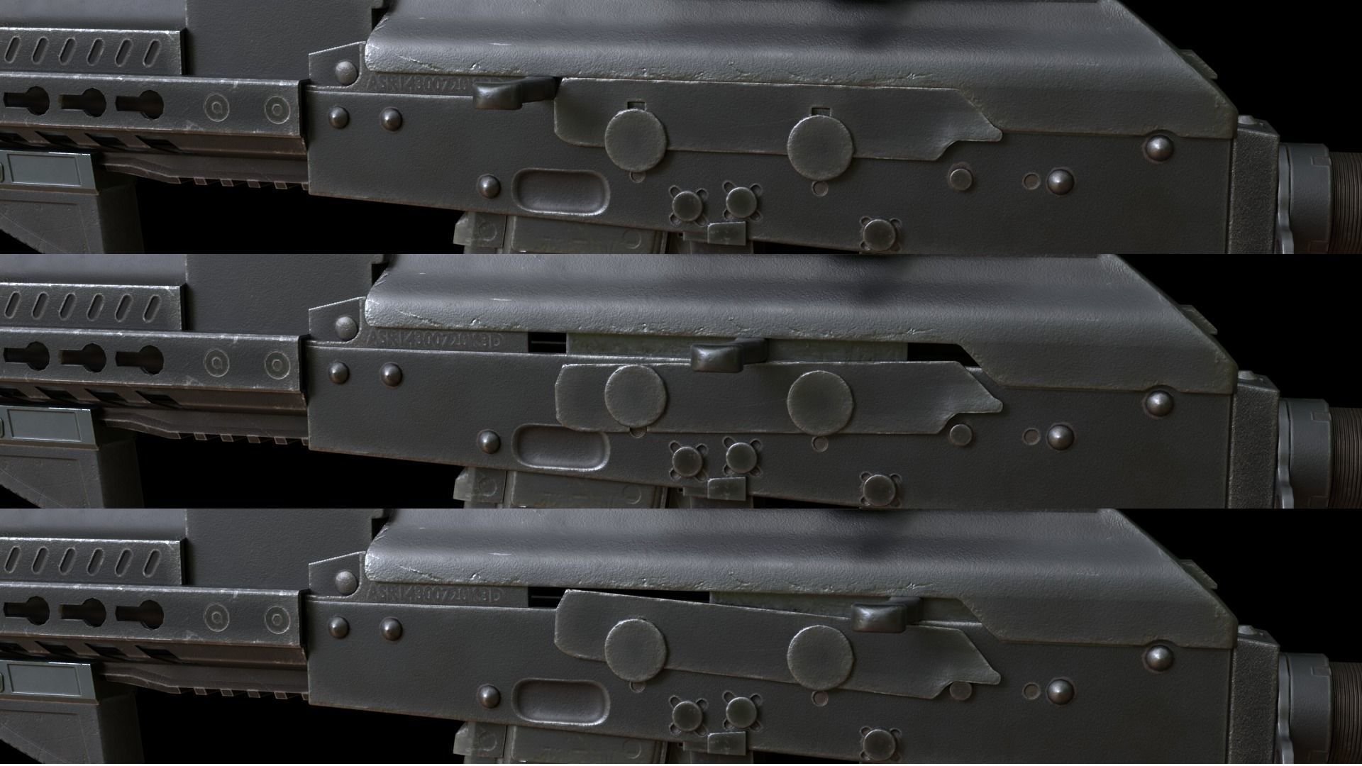 ASR-14 camouflage AK47 based rifle Low-poly 3D model_27