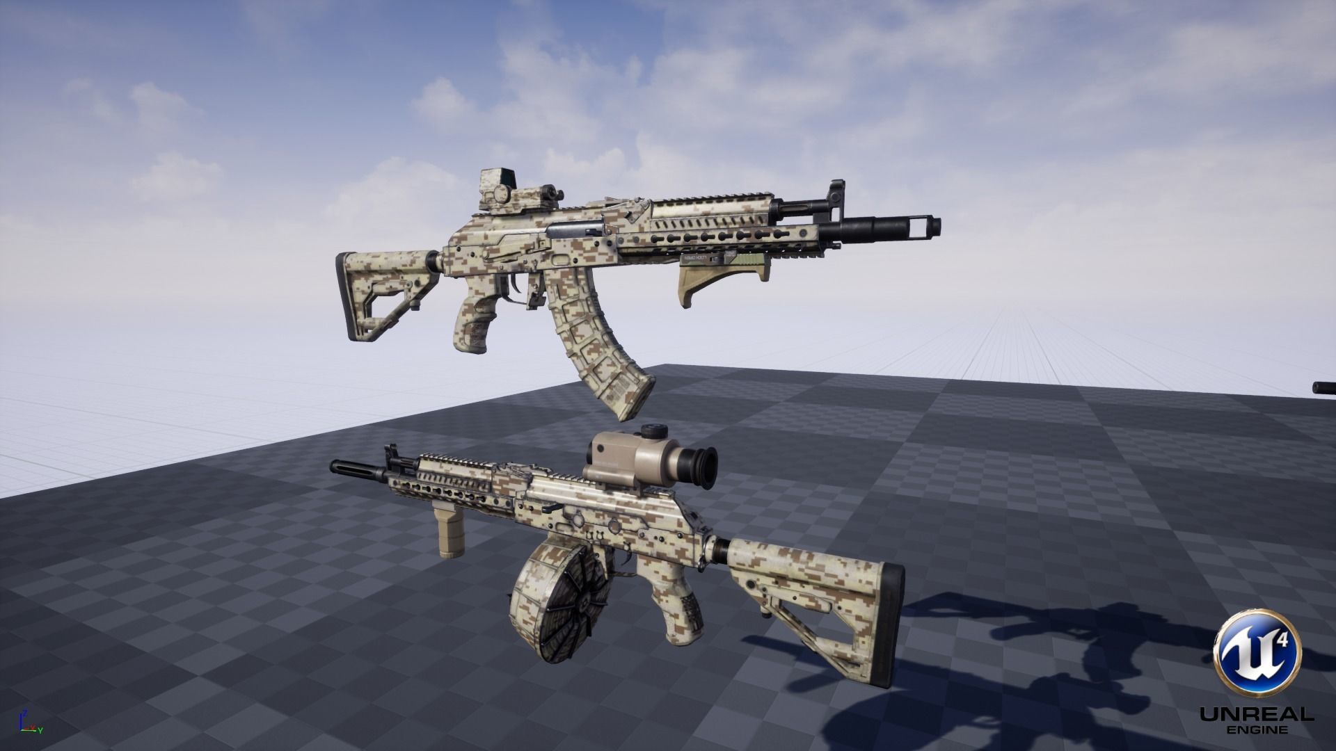 ASR-14 camouflage AK47 based rifle Low-poly 3D model_29